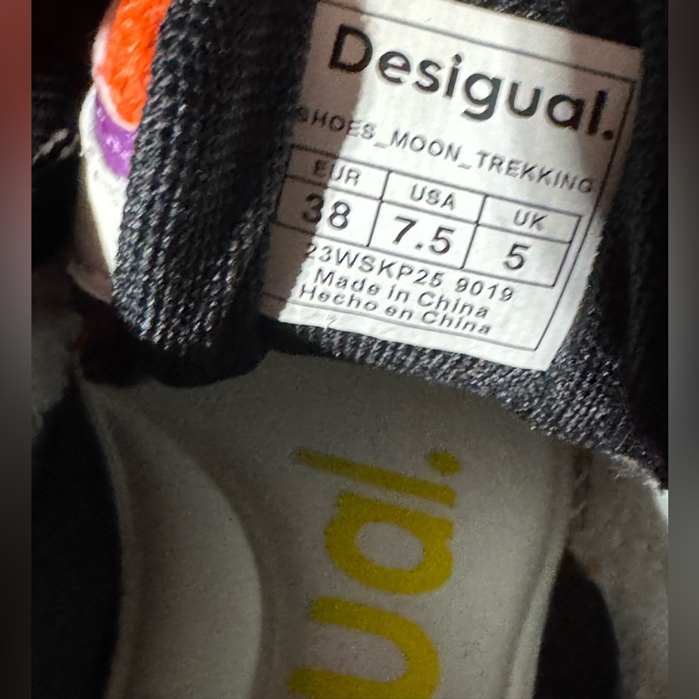 Desigual Vibrant Yellow and Black Sneakers - Picture 6 of 9